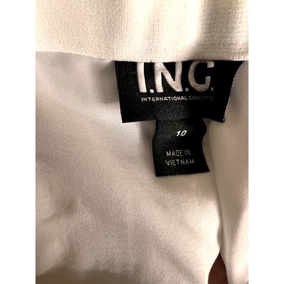 I.N.C. womens size 10 pants white straight leg mid-rise zip fly closure - Picture 9 of 11